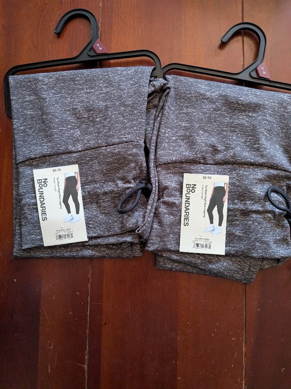 No Boundaries Heathered Gray Active Leggings - Drawstring Waist Bundle